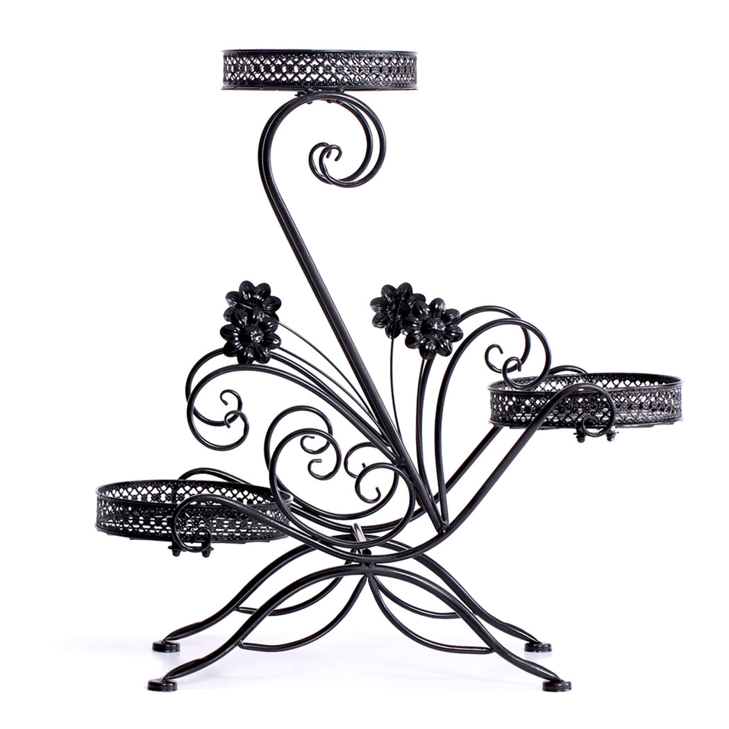 Set of 2 Plant Stand Outdoor Indoor Flower Pot Metal Corner Shelf Garden Home Decor AU