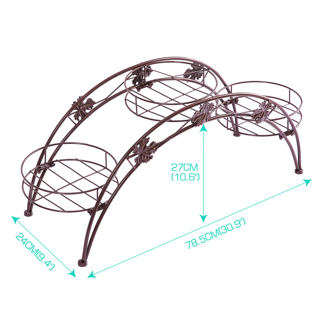 Plant Stand Outdoor Indoor Metal Flower Pots Rack Corner Bronze Planter Shelf