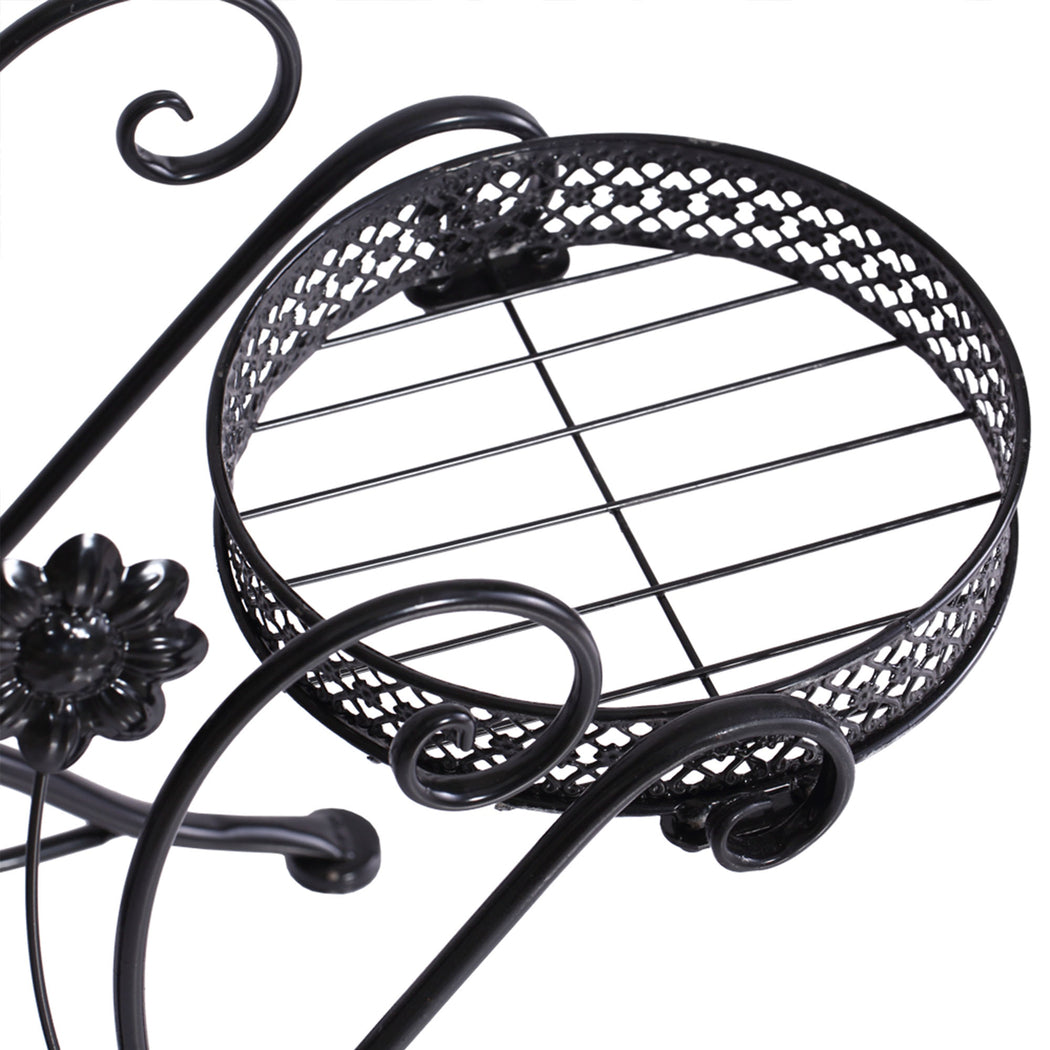 Set of 2 Plant Stand Outdoor Indoor Flower Pot Metal Corner Shelf Garden Home Decor AU