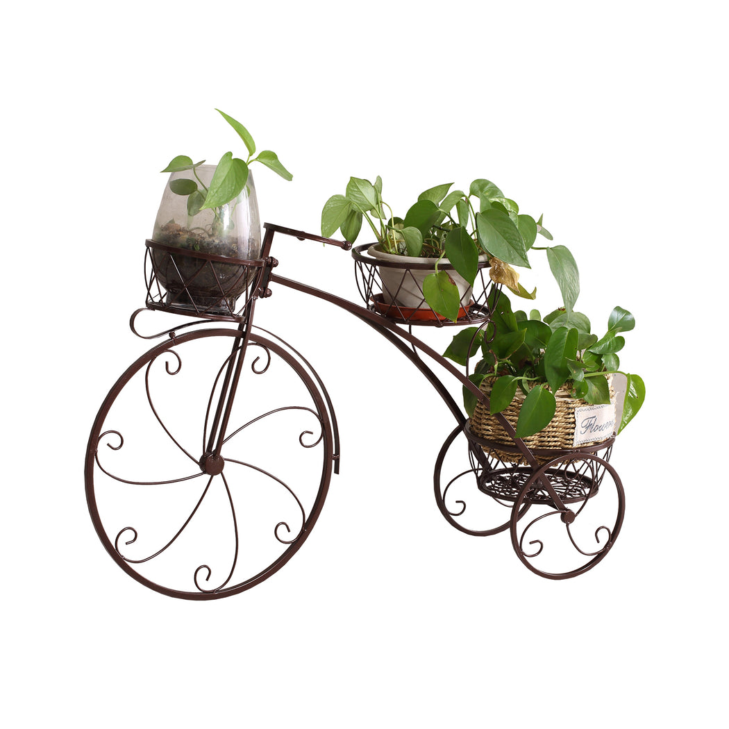 Plant Stand Outdoor Indoor Bronze Metal Flower Pots Rack Corner Planter Shelf