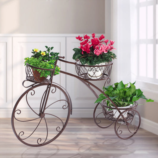 Plant Stand Outdoor Indoor Bronze Metal Flower Pots Rack Corner Planter Shelf