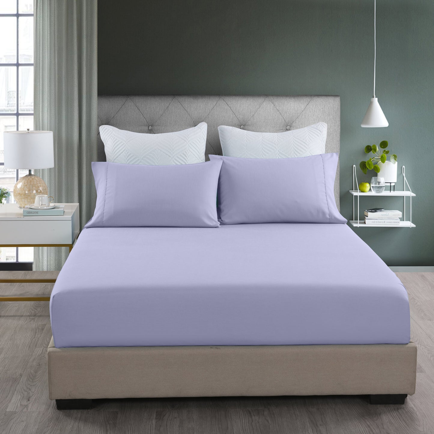 Queen Royal Comfort Bamboo Cooling 2000TC 3-Piece Combo Set - Lilac Grey