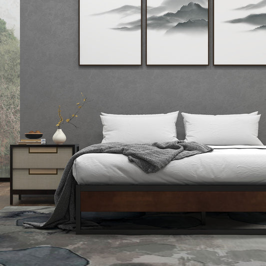 Basalt Bed & Mattress Package - Wood Single