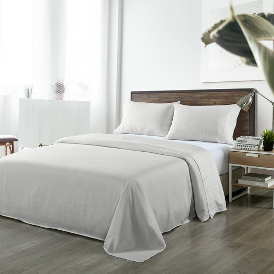 Queen Royal Comfort Blended Bamboo Sheet Set - Light Grey