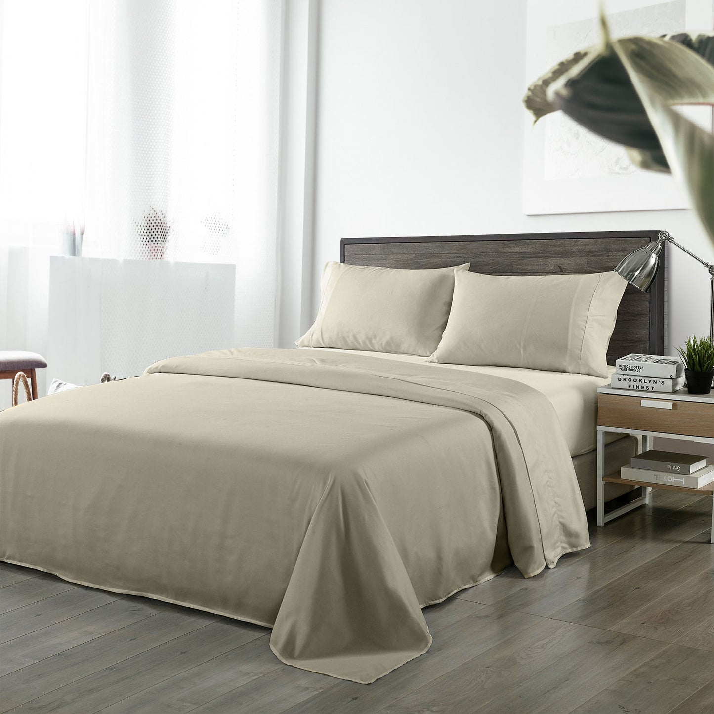 King Royal Comfort Blended Bamboo Sheet Oatmeal
