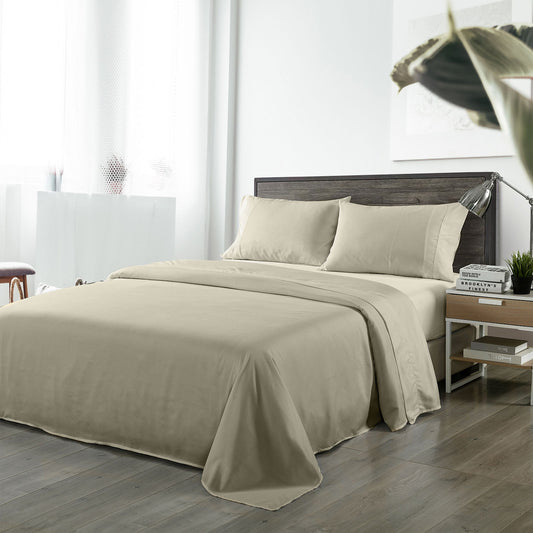 King Royal Comfort Blended Bamboo Sheet Oatmeal