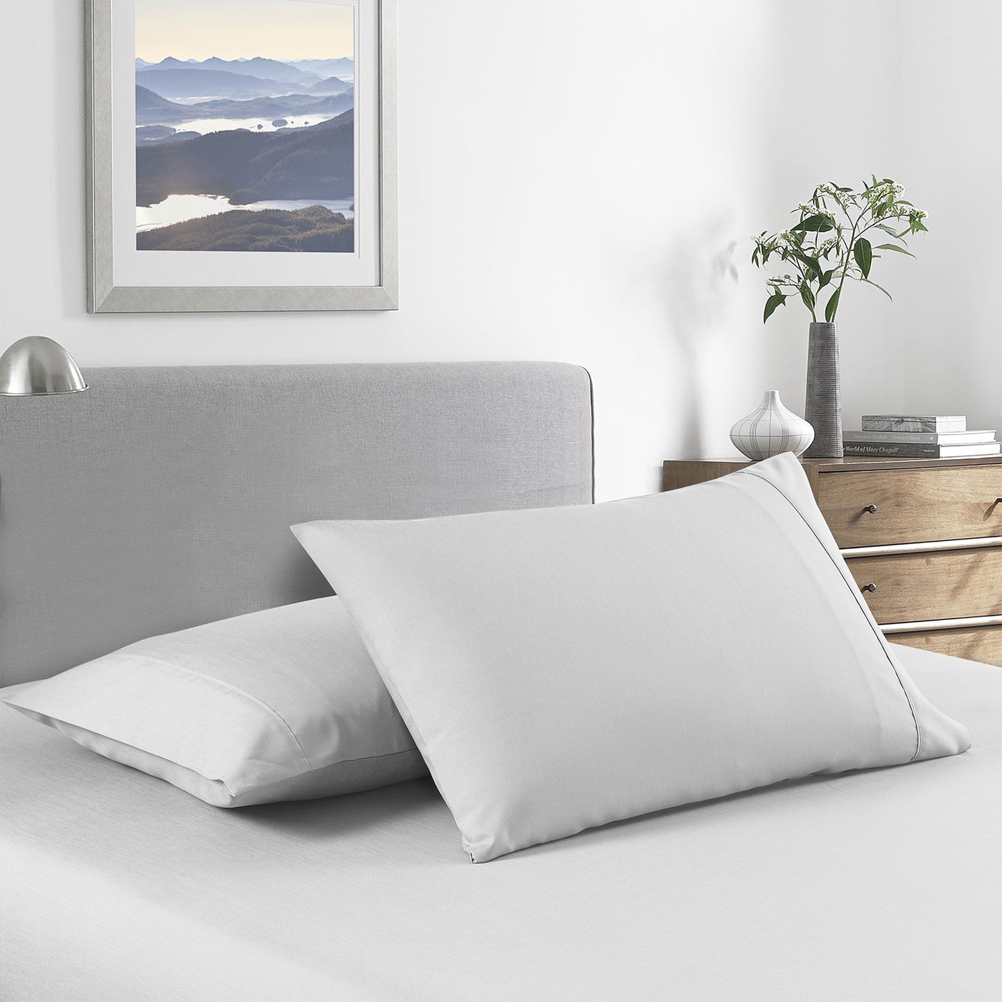 Double Royal Comfort Bamboo Cooling 2000TC Sheet Set - Pearl Stone