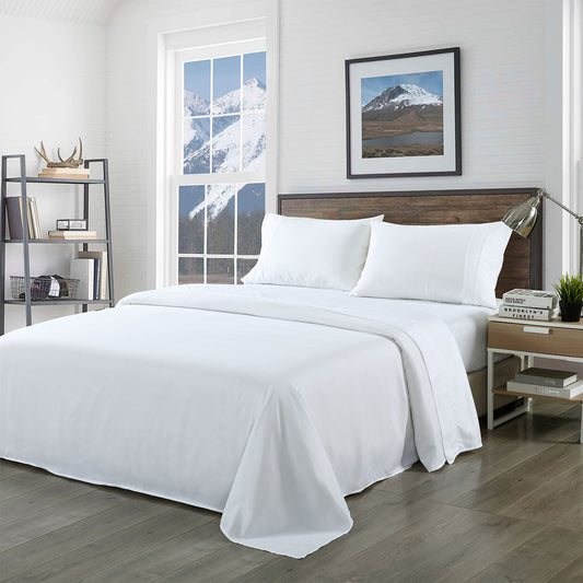 Queen Royal Comfort Blended Bamboo Sheet Set - White