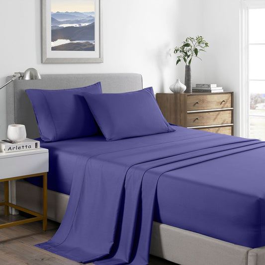 Double Royal Comfort Bamboo Cooling 2000TC Sheet Set - Royal Blue