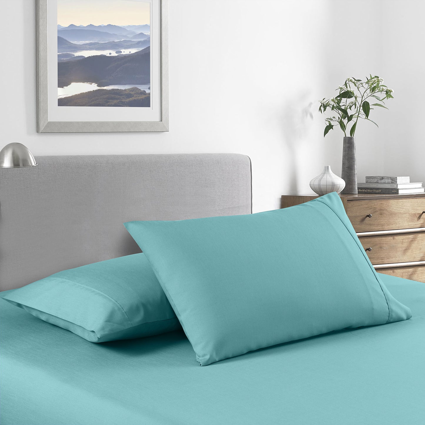 King Royal Comfort Bamboo Cooling 2000TC Sheet Set - Aqua