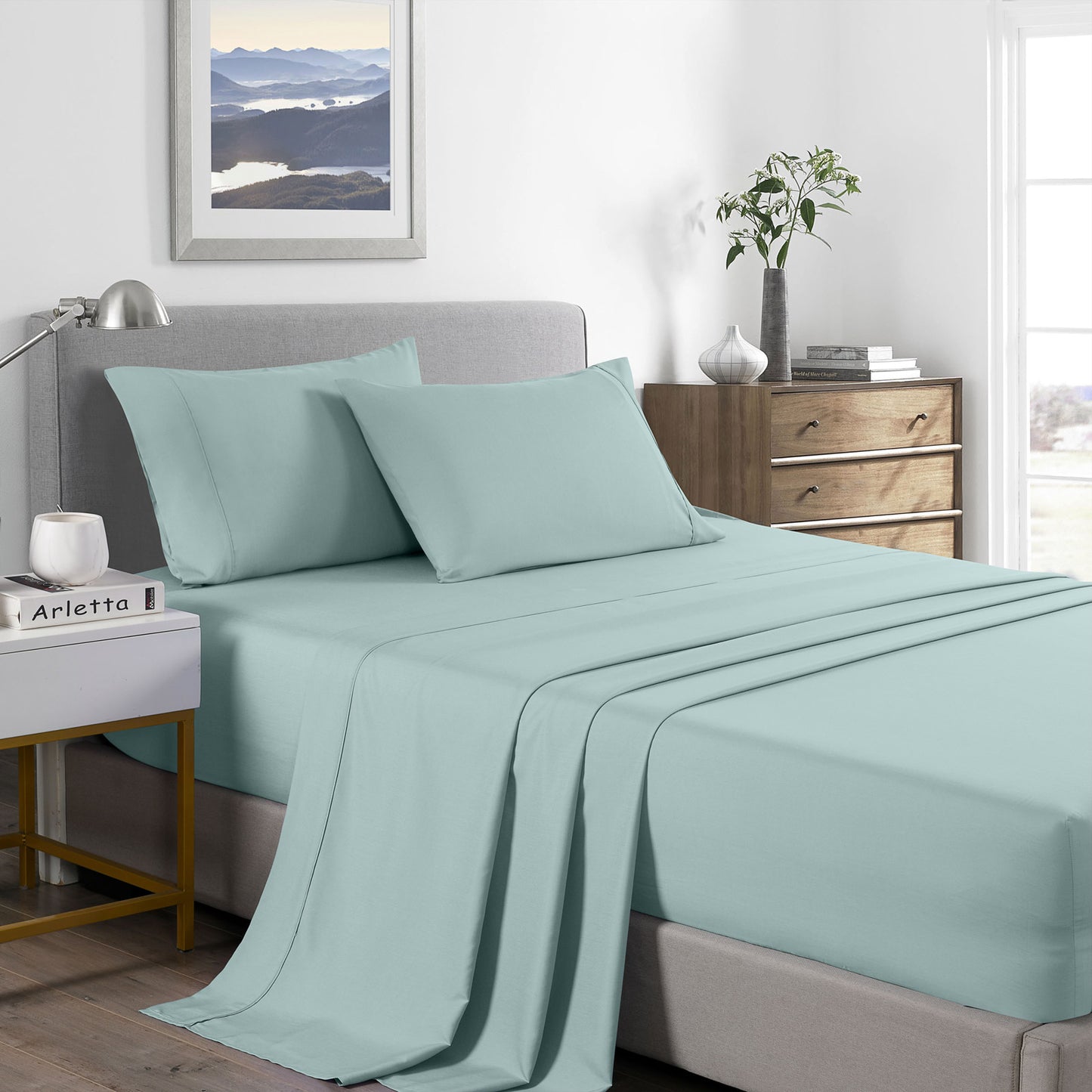 King Royal Comfort Bamboo Cooling 2000TC Sheet Set - Frost