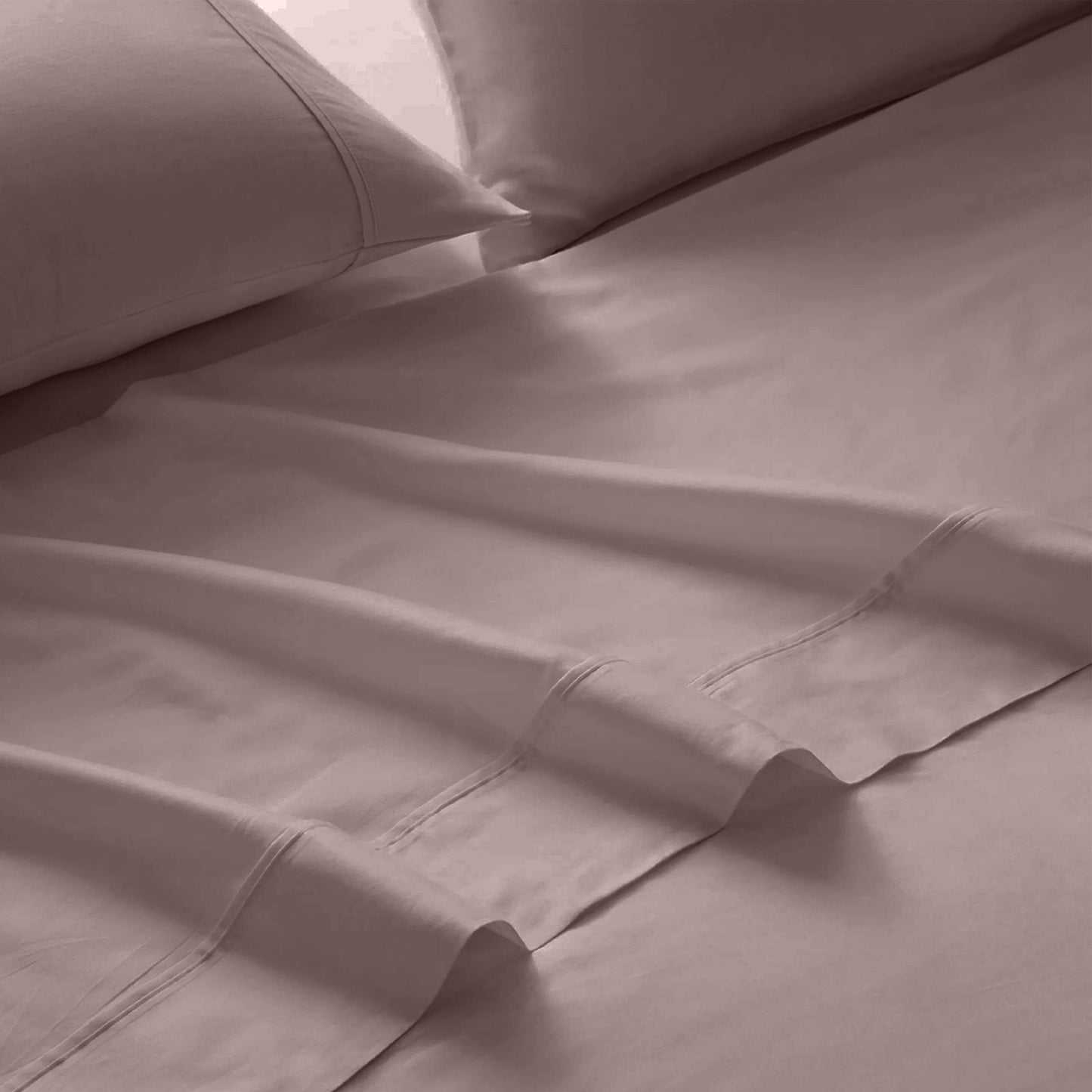 King Royal Comfort 1500TC Cotton Rich Fitted 4pc Sheet Sets Stone