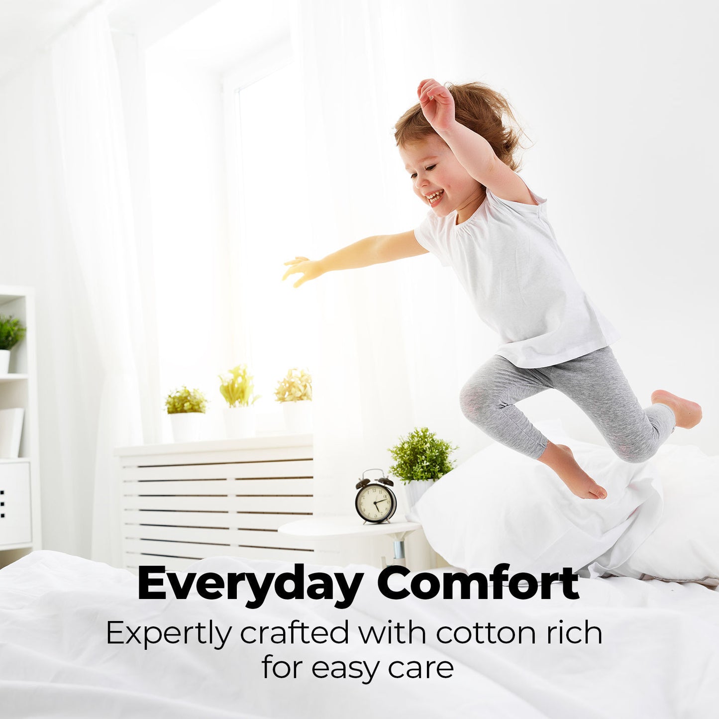 Double Royal Comfort 1500TC Cotton Rich Fitted Sheet 3pc Set - White