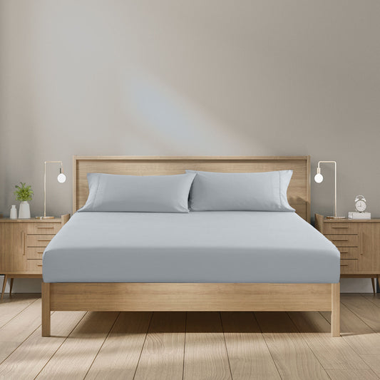 Double Royal Comfort 1500TC Cotton Rich Fitted Sheet 3pc Set - Indigo