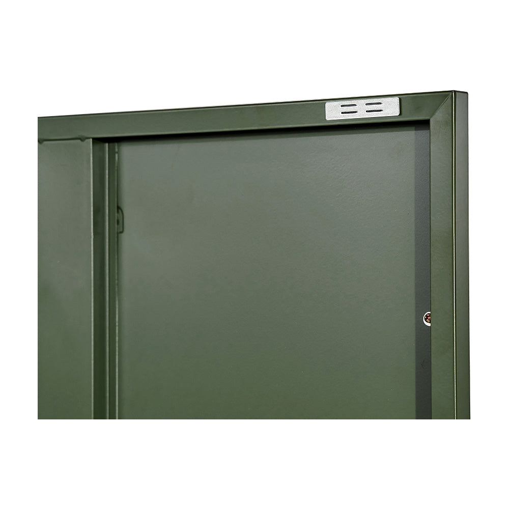 Double Storage Cabinet Shelf Organizer Bedroom Green