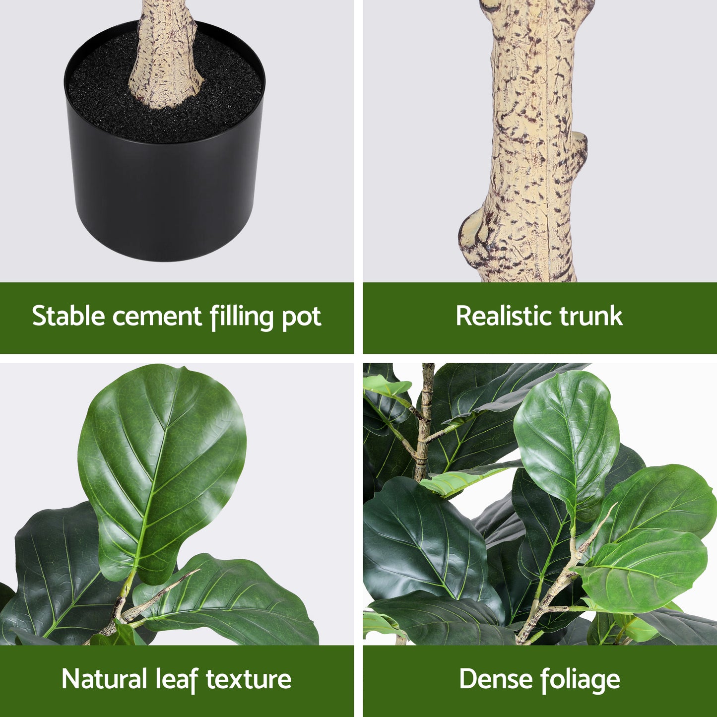 180cm Artificial Fiddle Tree Faux Trees Indoor Decor Artificial Plants Lifelike Plant 1.8M