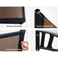 Window Door Awning Door Canopy Outdoor Patio Cover Shade 1.5mx4m DIY Brown