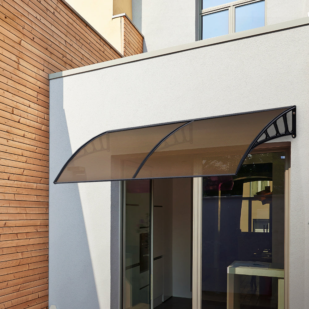 Window Door Awning Door Canopy Outdoor Patio Cover Shade 1.5mx4m DIY Brown