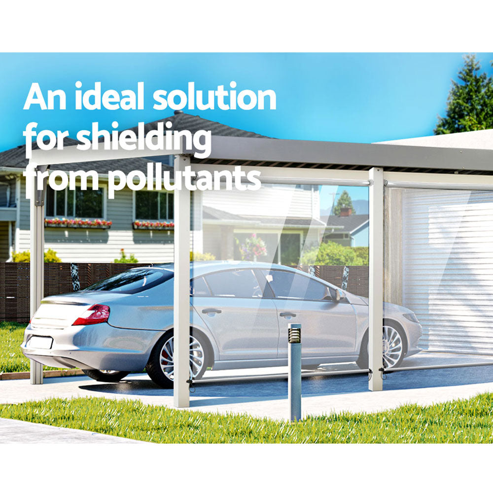 Instahut Outdoor Blinds Transparent Roll Down Awning Window Shade 1.4x2.4M