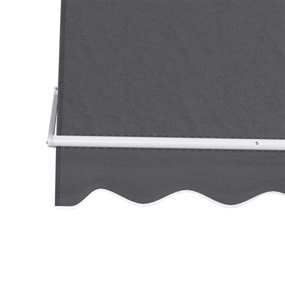 Retractable Fixed Pivot Arm Window Awning Outdoor Blinds 2.1x2.1M Grey