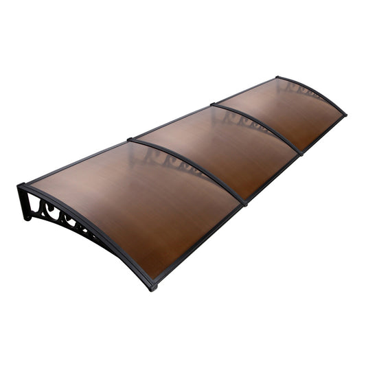 Instahut Window Door Awning 1mx3m Brown