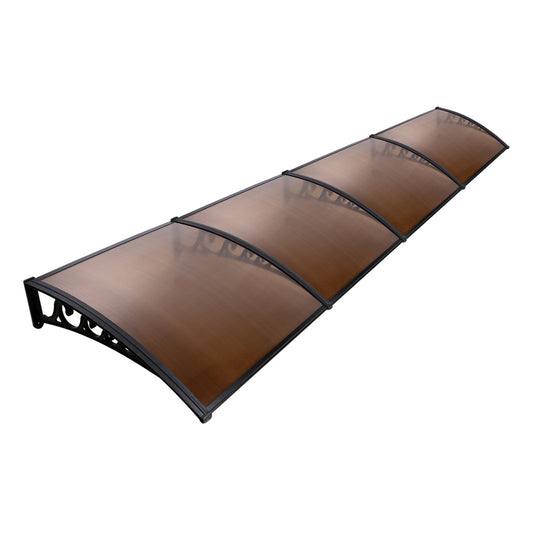 Instahut Window Door Awning 1mx4m Brown
