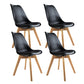 Empress Set of 4 Dining Chairs Leather Plastic Replica Wooden - Black