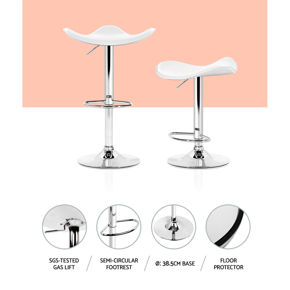 Set of 4 Bolzano Swivel Bar Stools - White