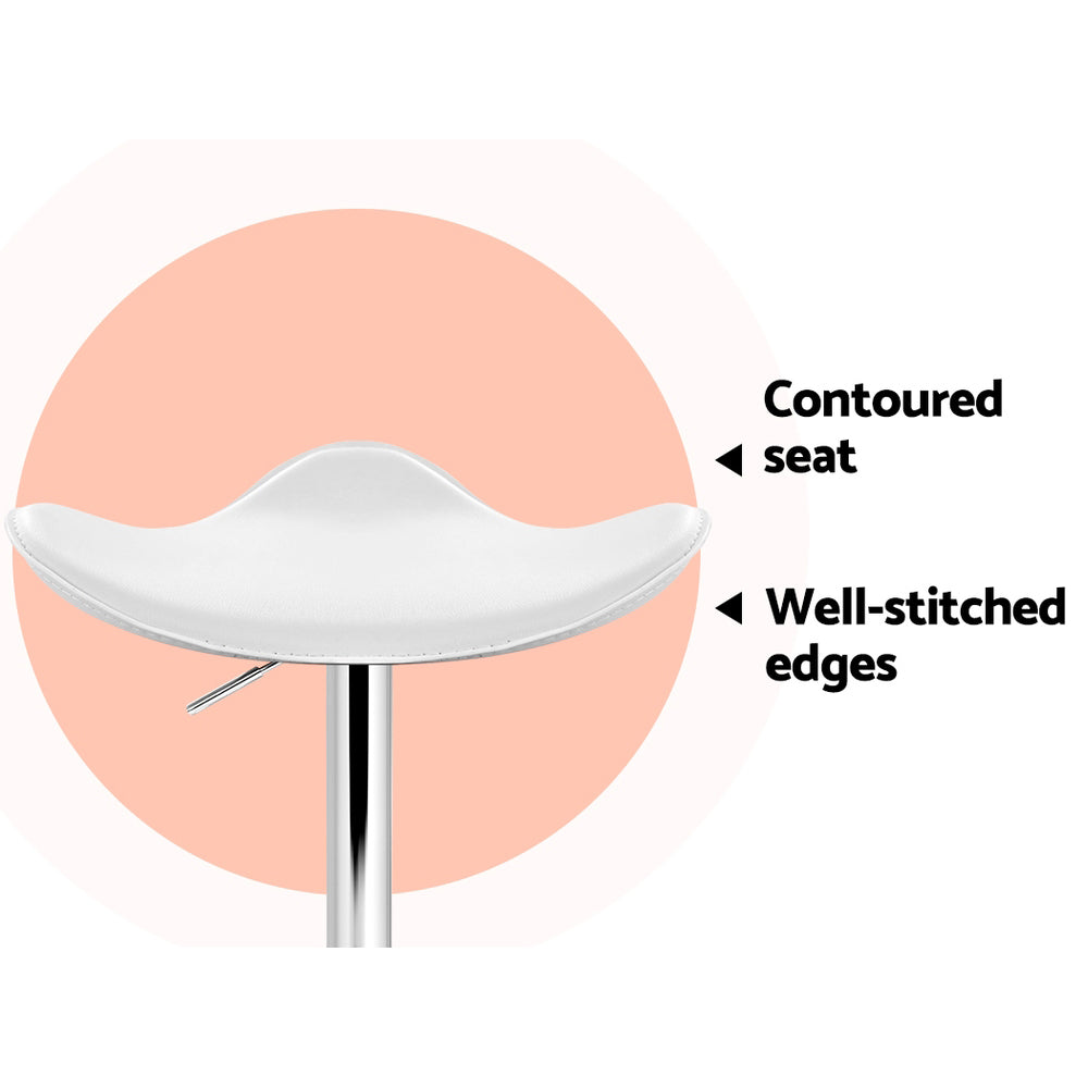 Set of 4 Bolzano Swivel Bar Stools - White