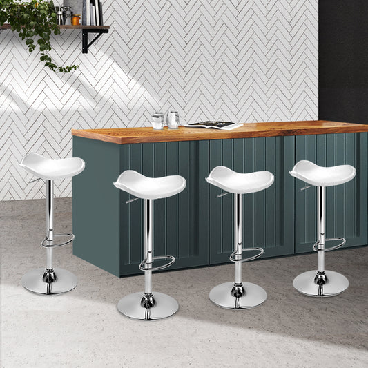 Set of 4 Bolzano Swivel Bar Stools - White