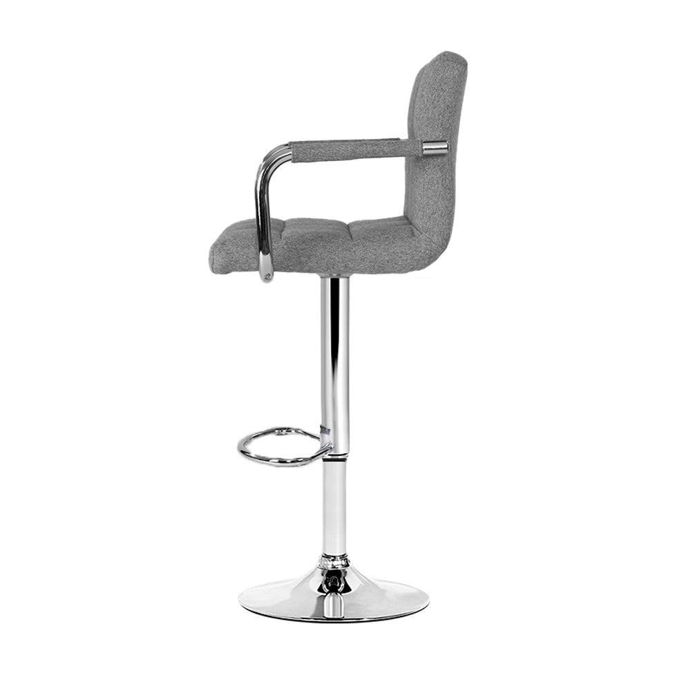 Set of 2 Foggia Bar Stools Gas lift SwivelSteel and - Steel & Grey