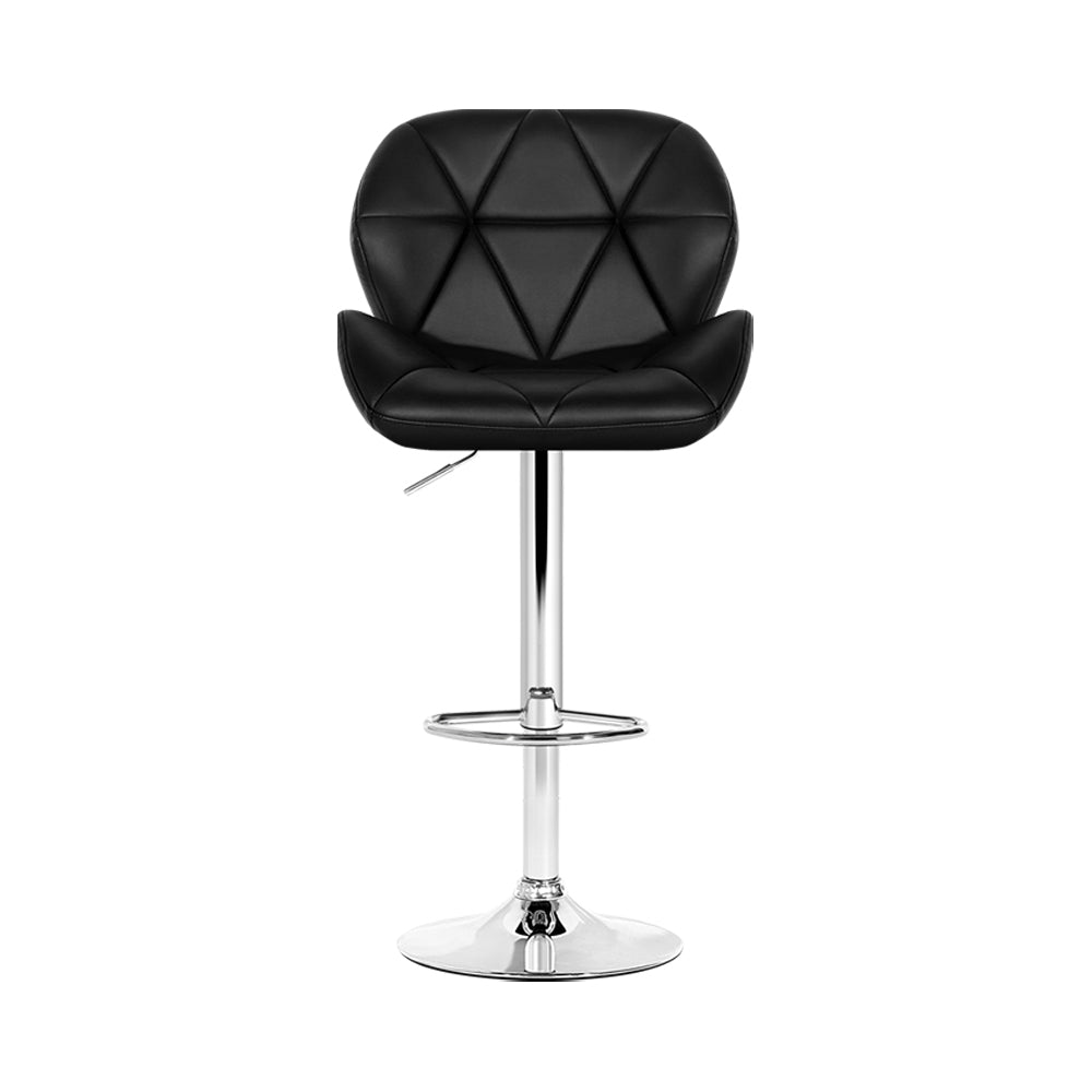 Set of 2 Exeter Kitchen Bar Stools - Black & Chrome