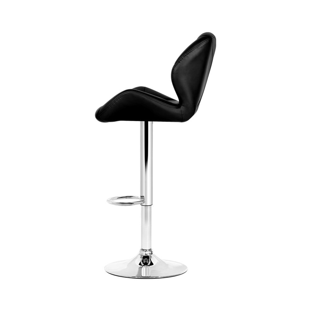 Set of 2 Exeter Kitchen Bar Stools - Black & Chrome