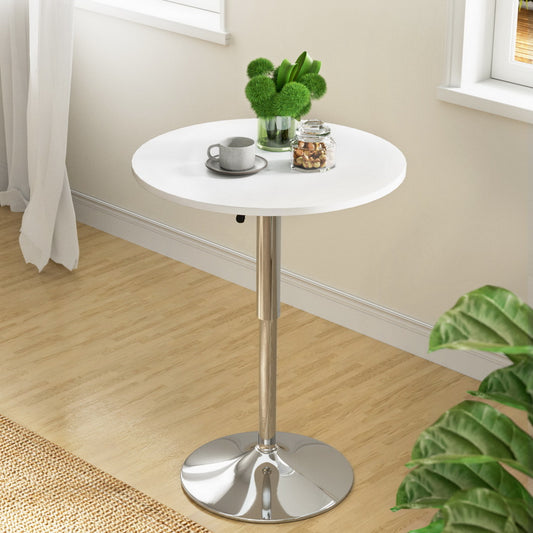 Bar Table Kitchen Tables Swivel Round Metal White