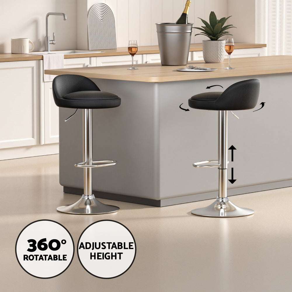 3-Piece Daria Black Bar Table and Stools Set Kitchen Chairs Cafe Pub