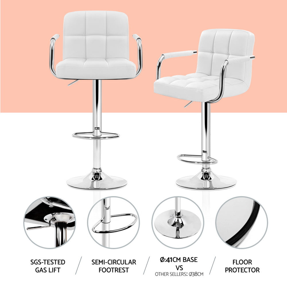 3-Piece Daria White Bar Table and Stools Set Kitchen Chairs Cafe Pub