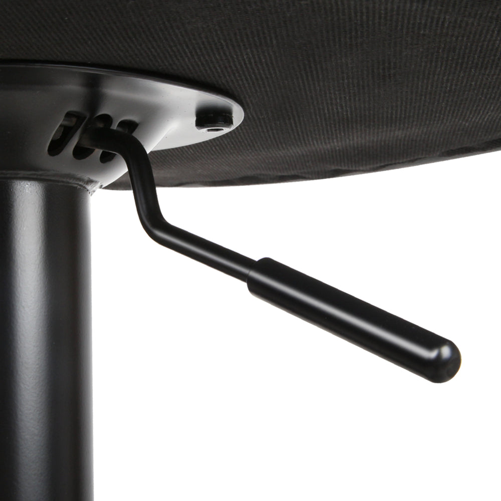 Set of 2 Beatrice PU Leather Gas Lift Bar Stools - Black