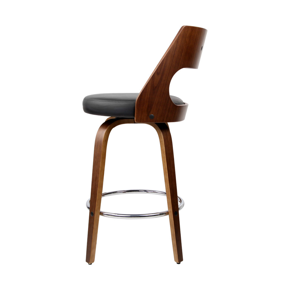 Set of 2 Kastoria Wooden Bar Stools - Black