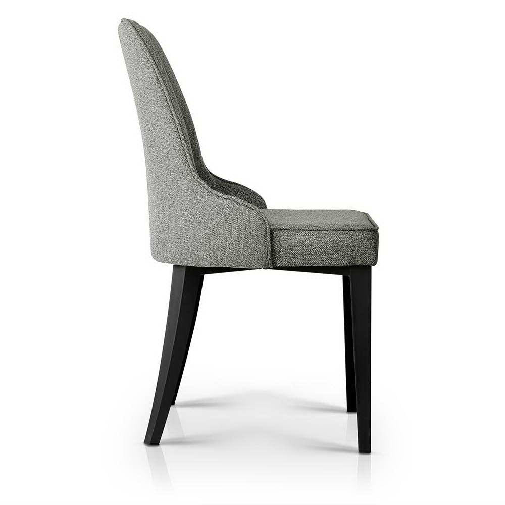 Kimber Set of 2 Dining Chairs Linen Fabric - Grey