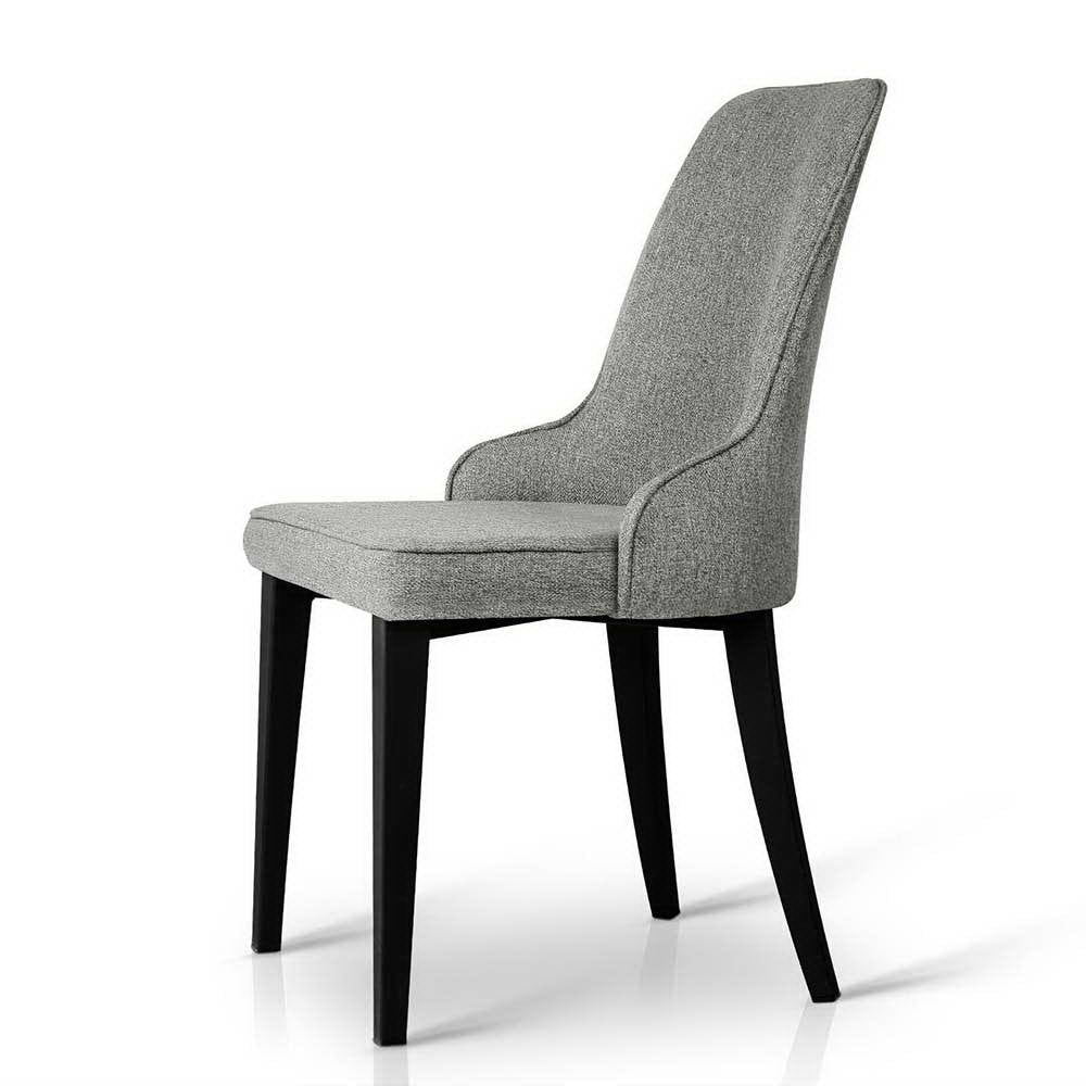 Kimber Set of 2 Dining Chairs Linen Fabric - Grey