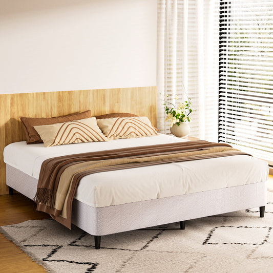 Gaiety Ensemble Bed Base & Mattress Package with 34cm Mattress - Light Grey King