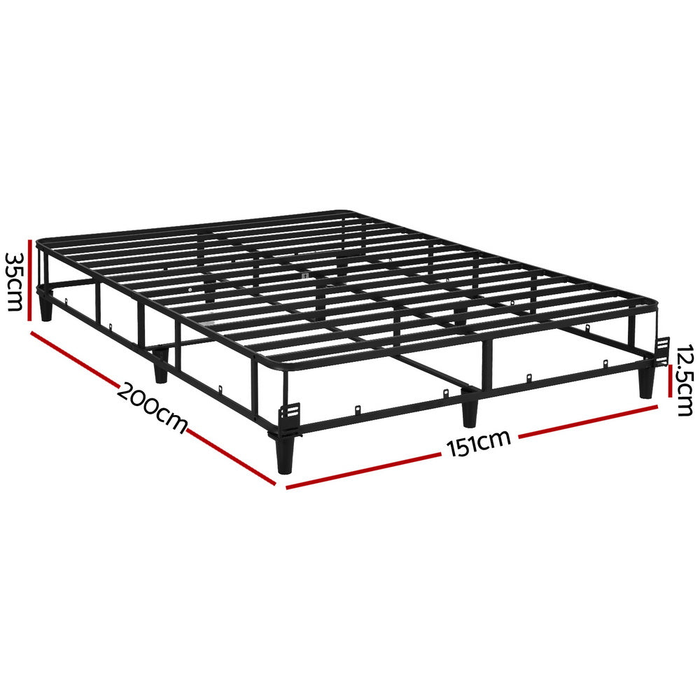 Heidi Ensemble Bed Base Metal - Grey Queen
