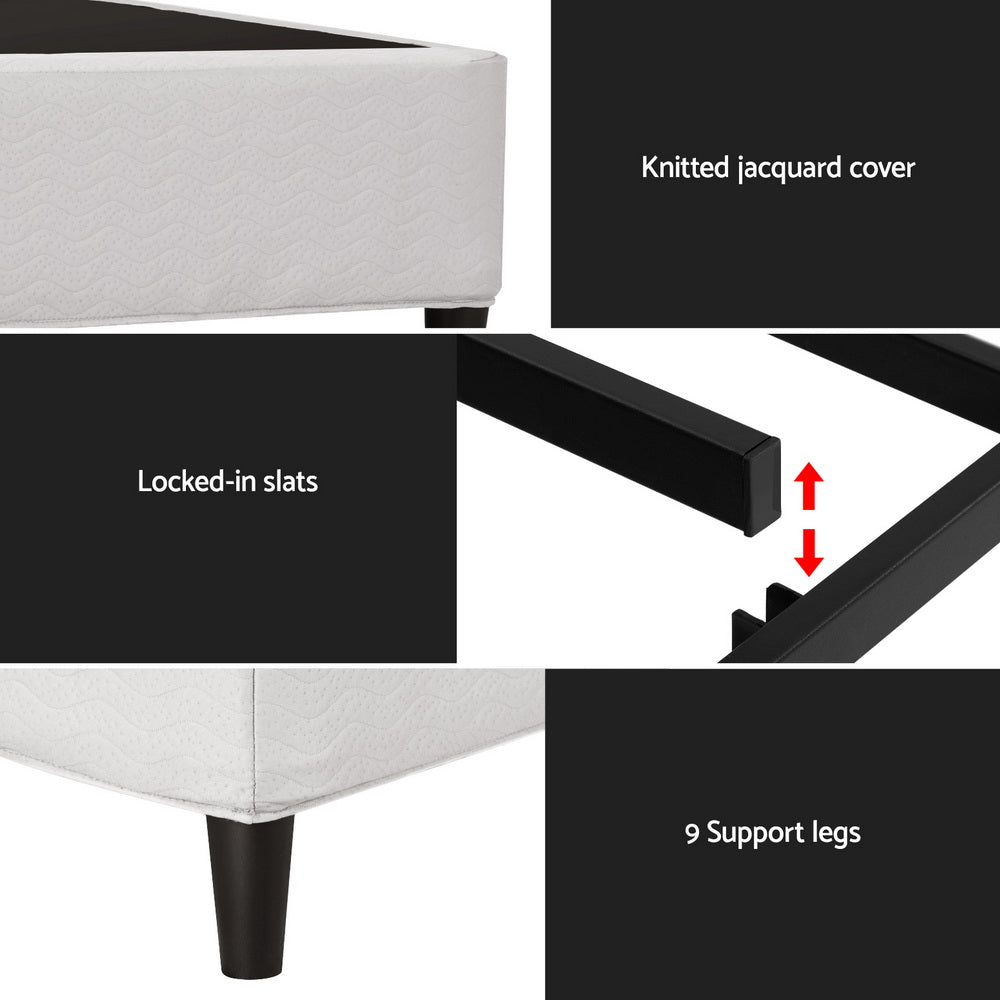 Heidi Ensemble Bed Base Metal - Grey Queen