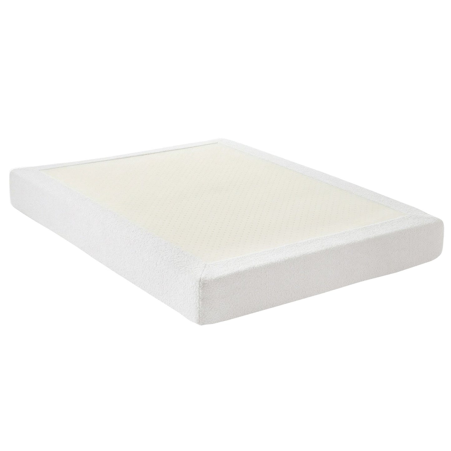 Aurex Compression Bed Frame Vacuum High Density Sponge Boucle - White Queen