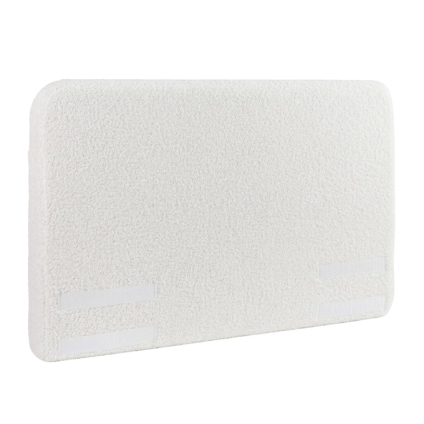 Headboard for Bed Frame Boucle Fabric No-Assembly Vacuum Compressed Soft Backrest with Removable Washable Cover 172cm Wide - White Queen