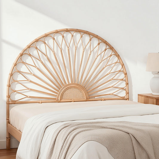 Bed Headboard Rattan - Pine Queen
