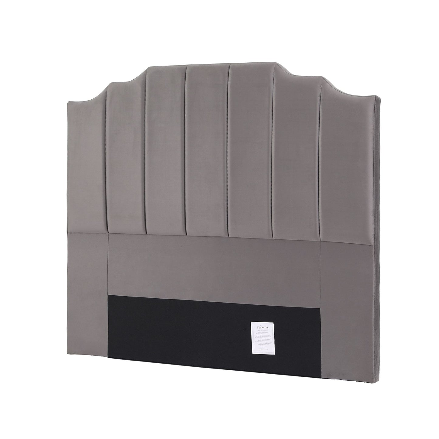 Bed Head Headboard Velvet 138cm - Grey Double