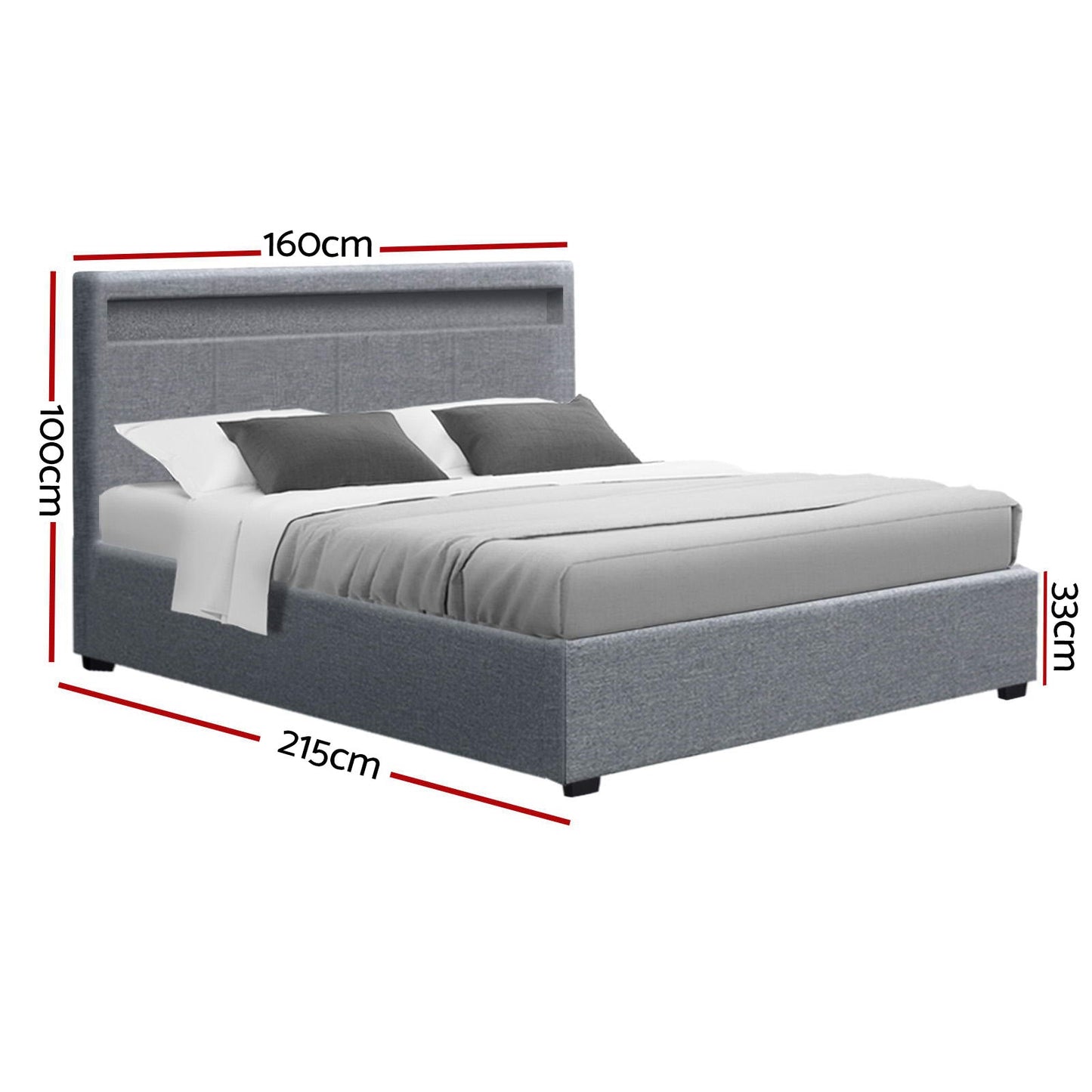 Pyrope 24cm Bed & Mattress Package - Grey Queen
