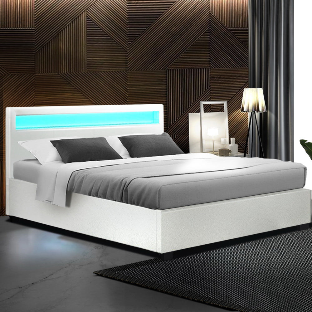 Mars Bed & Mattress Package with 34cm Black Mattress - White Queen