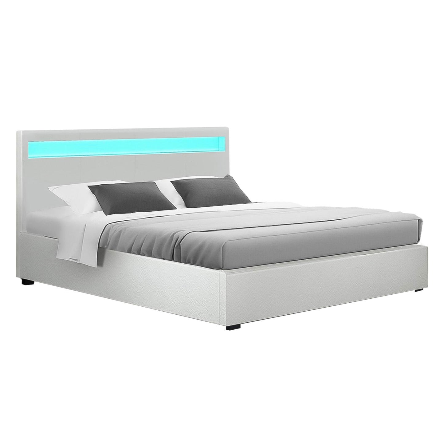 Mars Bed & Mattress Package with 34cm Black Mattress - White Queen